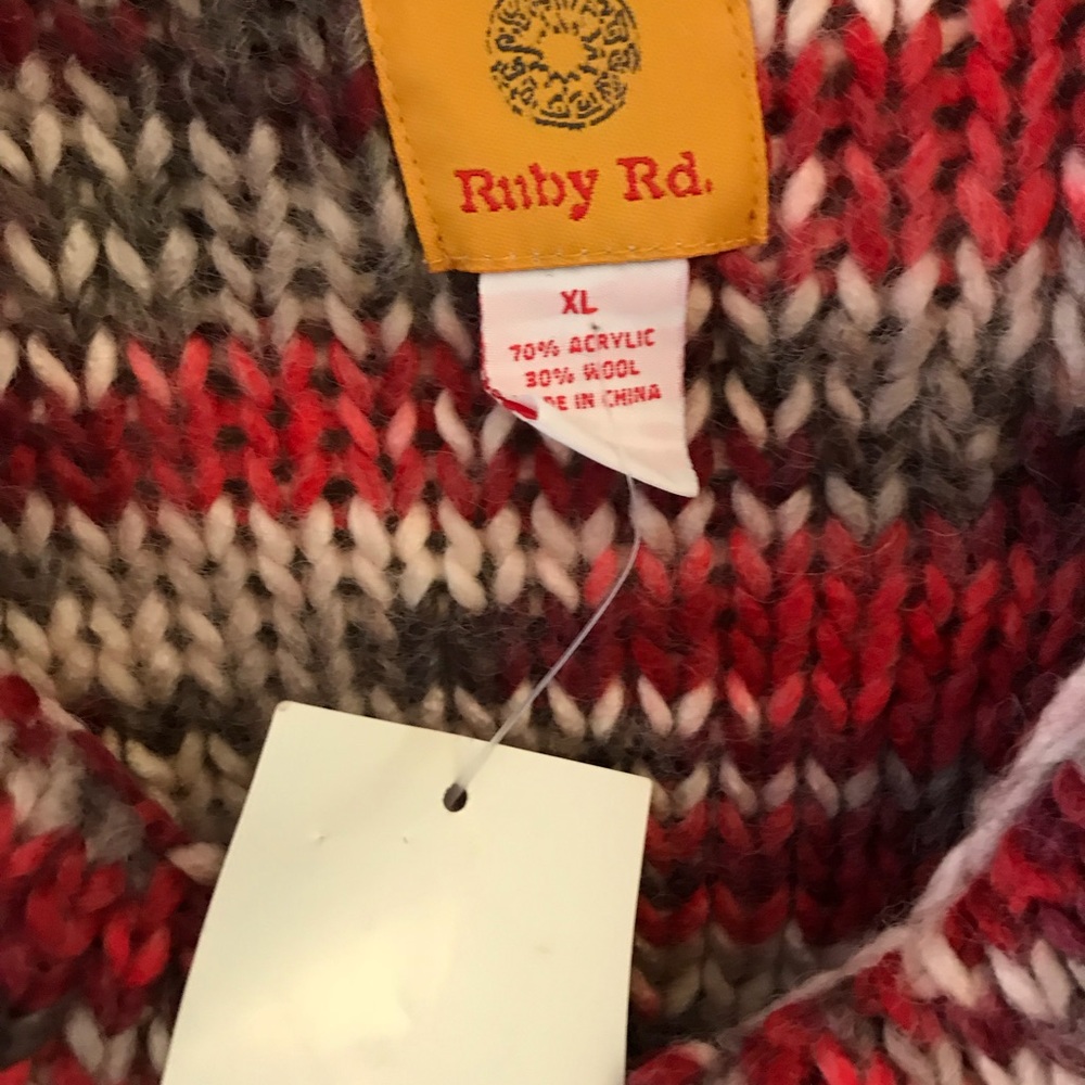 Ladies Sweater Jacket/Ruby Red - image 3